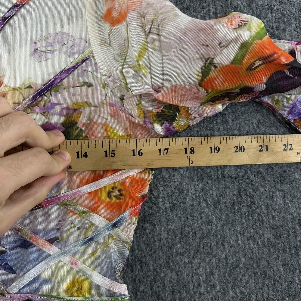 Zimmermann Dress 2 Prima Paneled Floral Silk Linen Organza Mini Romantic Luxury - Picture 15 of 16